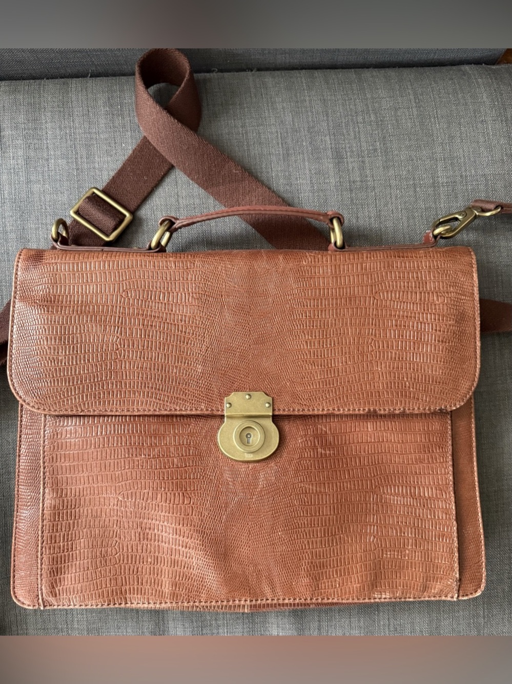 Fossil Brown Laptop Messenger Bag